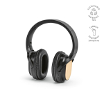 Cuffie wireless in bambù, ricarica USB-C e batteria da 8H color nero