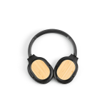 Cuffie wireless in bambù, ricarica USB-C e batteria da 8H color nero vista superiore