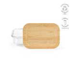 Portavivande riutilizzabile in vetro borosilicato e bambù 480 ml color trasparente