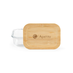 Portavivande riutilizzabile in vetro borosilicato e bambù 480 ml color trasparente