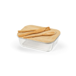 Portavivande riutilizzabile in vetro borosilicato e bambù 480 ml color trasparente