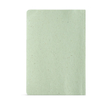 Taccuino con copertina flessibile in citronella e pagine puntinate color verde chiaro vista posteriore