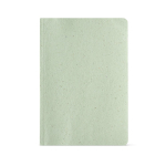 Taccuino con copertina flessibile in citronella e pagine puntinate color verde chiaro vista frontale