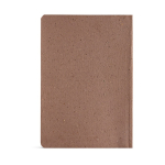 Taccuino A5 con copertina flessibile in residui di caffè e pagine puntinate color marrone chiaro vista posteriore