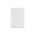 Taccuino A5 con copertina rigida in cartoni del latte riciclati e pagine puntinate color bianco vista posteriore
