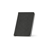 Taccuino A5 con copertina rigida in pelle sintetica riciclata e due tasche color nero