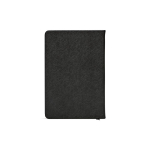 Taccuino A5 con copertina rigida in pelle sintetica riciclata e due tasche color nero vista posteriore