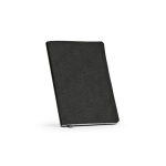 Taccuino A5 con copertina flessibile in pelle sintetica eco e pagine puntinate color nero seconda vista