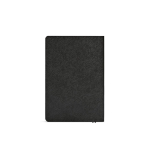 Taccuino A5 con copertina flessibile in pelle sintetica eco e pagine puntinate color nero vista posteriore