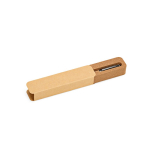 Penna a sfera in sughero e acciaio inox riciclato con scrittura fluida, inchiostro blu color argento brillante seconda vista