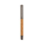Penna a sfera in sughero e acciaio inox riciclato con scrittura fluida, inchiostro blu color argento brillante