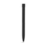 Penna in alluminio riciclato con pulsante magnetico e inchiostro nero color nero vista posteriore