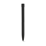 Penna in alluminio riciclato con pulsante magnetico e inchiostro nero color nero vista frontale