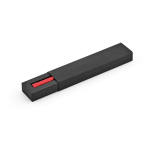 Penna in alluminio riciclato con pulsante magnetico e inchiostro nero color rosso quinta vista