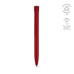 Penna in alluminio riciclato con pulsante magnetico e inchiostro nero color rosso