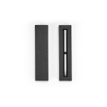 Penna in alluminio riciclato con pulsante magnetico e inchiostro nero color argento terza vista