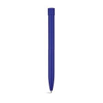 Penna in alluminio riciclato con pulsante magnetico e inchiostro nero color blu mare vista posteriore