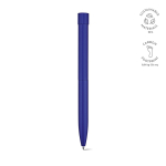 Penna in alluminio riciclato con pulsante magnetico e inchiostro nero color blu mare