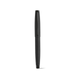 Penna a sfera in acciaio inossidabile riciclato con finitura laccata e inchiostro nero color nero vista frontale