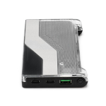 Powerbank in plastica riciclata con display LED 10.000 mAh color nero quarta vista