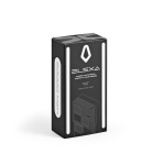 Power bank in plastica riciclata con display LED 20.000 mAh color nero vista con scatola