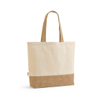 Borsa in cotone e poliestere riciclati con base in juta 220 g/m² color naturale