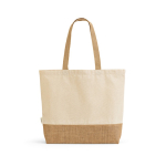 Borsa in cotone e poliestere riciclati con base in juta 220 g/m² color naturale vista posteriore