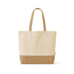 Borsa in cotone e poliestere riciclati con base in juta 220 g/m² color naturale vista frontale