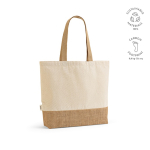 Borsa in cotone e poliestere riciclati con base in juta 220 g/m² color naturale