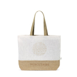Borsa in cotone e poliestere riciclati con base in juta 220 g/m² color naturale