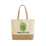 Borsa in cotone e poliestere riciclati con base in juta 220 g/m² color naturale