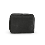 Beauty case organizer da viaggio in poliestere riciclato con gancio 4,5L color nero vista posteriore