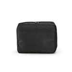 Beauty case organizer da viaggio in poliestere riciclato con gancio 4,5L color nero vista frontale