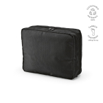 Beauty case organizer da viaggio in poliestere riciclato con gancio 4,5L color nero