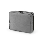 Beauty case organizer da viaggio in poliestere riciclato con gancio 4,5L color grigio