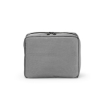 Beauty case organizer da viaggio in poliestere riciclato con gancio 4,5L color grigio vista posteriore