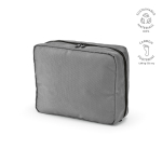 Beauty case organizer da viaggio in poliestere riciclato con gancio 4,5L color grigio