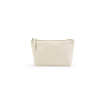 Beauty case in cotone riciclato con scomparto principale da 1,1L color naturale vista frontale