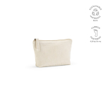 Beauty case in cotone riciclato con scomparto principale da 1,1L color naturale