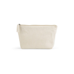 Necessaire in cotone riciclato 320 g/m² con chiusura a cerniera 2,1 L color naturale vista frontale