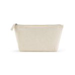 Beauty case in cotone riciclato con ampio scomparto 320 g/m² color naturale vista posteriore