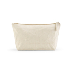 Beauty case in cotone riciclato con ampio scomparto 320 g/m² color naturale vista frontale