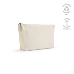Beauty case in cotone riciclato con ampio scomparto 320 g/m² color naturale