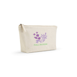 Beauty case in cotone riciclato con ampio scomparto 320 g/m² color naturale