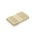 Asciugamano con logo 30 x 50 cm in cotone riciclato 370 g/m² color beige