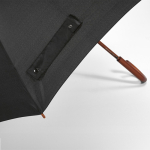 Ombrello elegante in legno con apertura automatica antivento ø122 color nero terza vista dettaglio