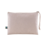 Pochette in 100% cotone riciclato in elegante tono naturale color naturale prima vista