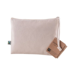 Pochette in 100% cotone riciclato in elegante tono naturale color naturale terza vista