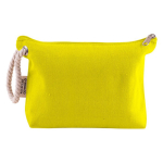Pochette in cotone riciclato da 300 g/m² con manico spesso in corda color giallo terza vista