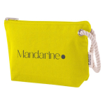 Pochette in cotone riciclato da 300 g/m² con manico spesso in corda color giallo quarta vista